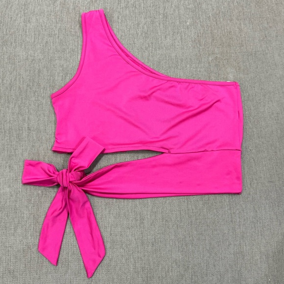 Pink One Shoulder Tie Top - Picture 1 of 4